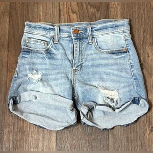 Altar’d State Distressed Denim Shorts Size Small | Raw Hem High Rise Casual